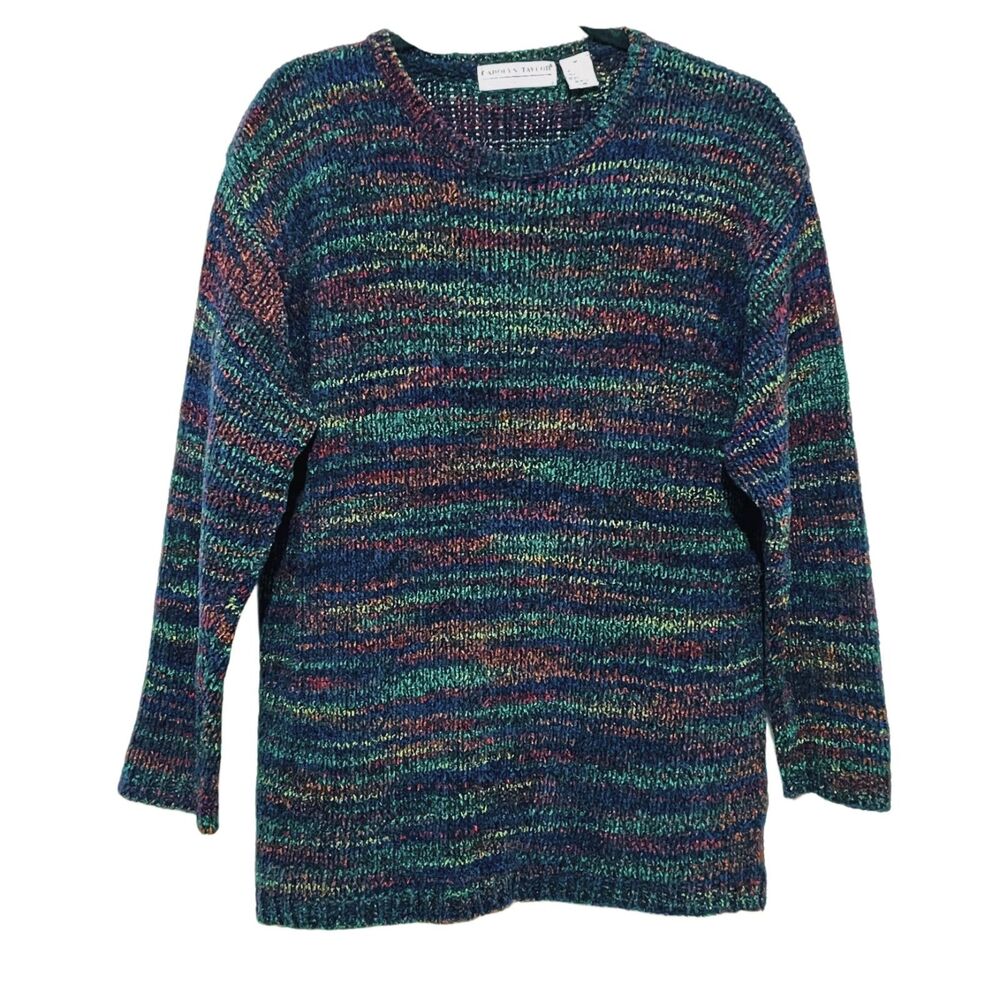 Cozy Vintage Multicolor Acrylic Knit Oversized Sweater